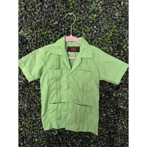 Guayabera, Continental Mexico, Classic Green Guayabera, Baby Size 1